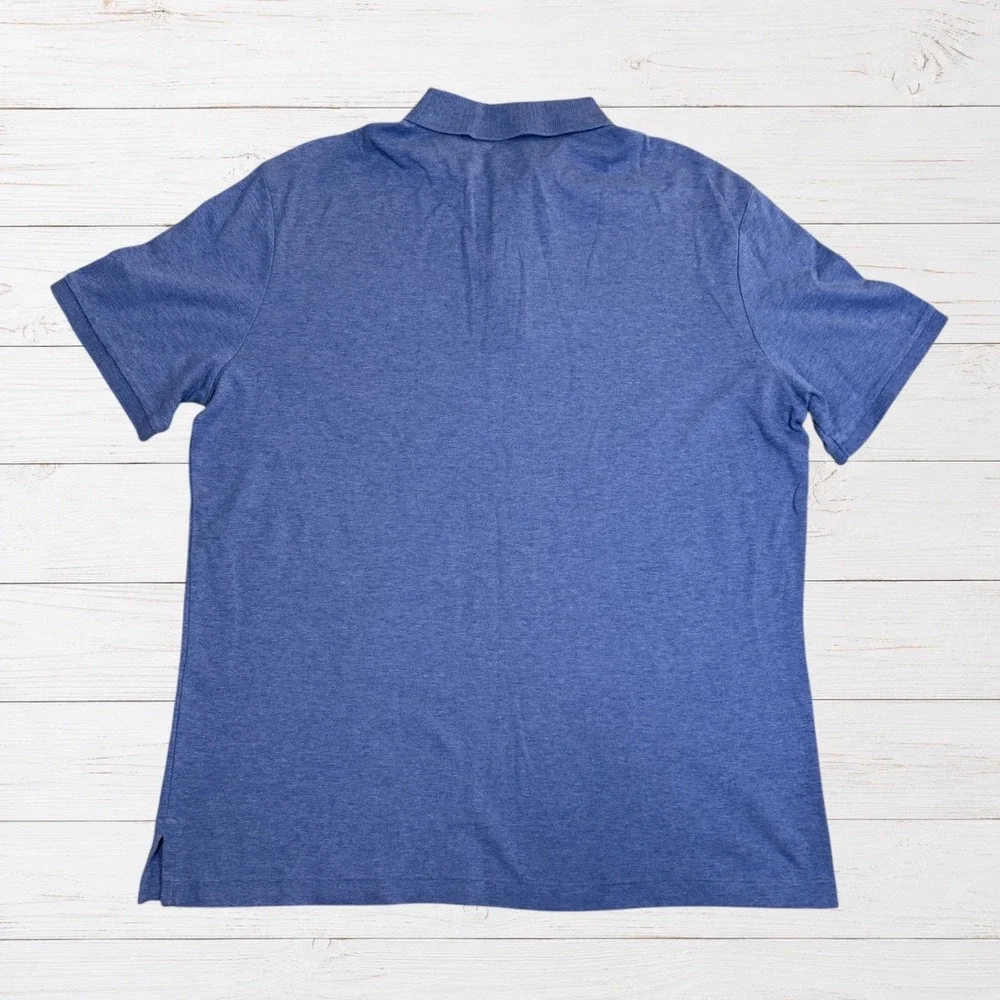 Polo Ralph Lauren Mens Classic Fit Blue Heather Short Sleeve Polo Shirt Large